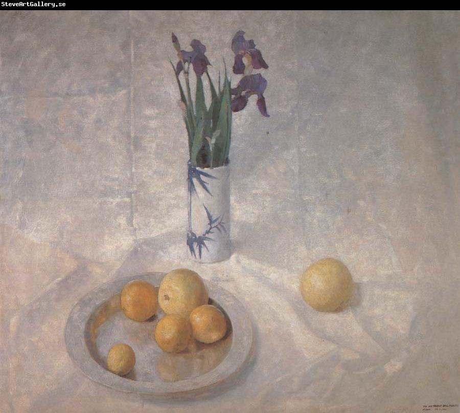 NC Wyeth Still Life with Iris and Oranges